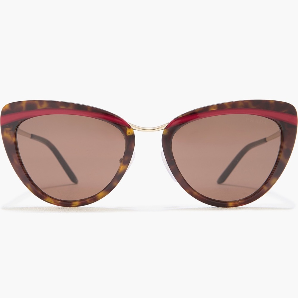 Prada Red and Tortoise Cat-Eye Sunglasses 55mm